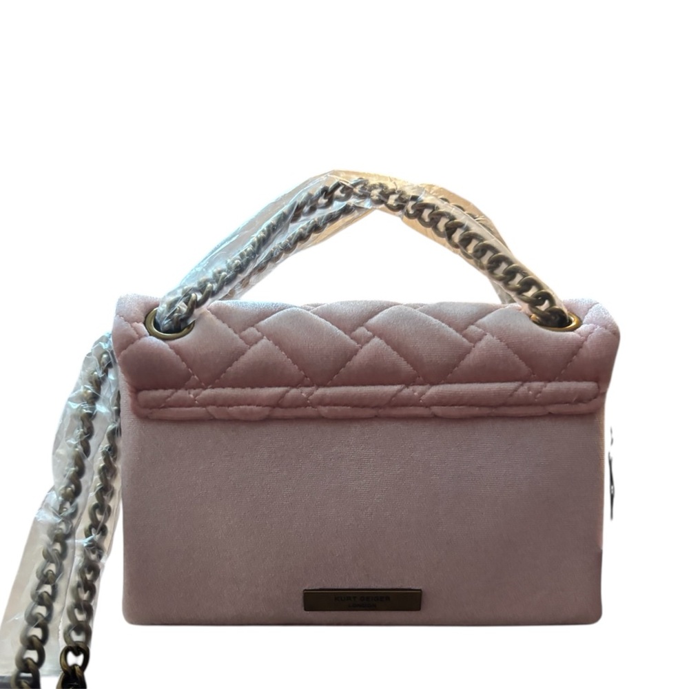 Kurt Geiger Pink Embellished Mini Kensington Crossbody Bag NWT - Picture 2 of 5